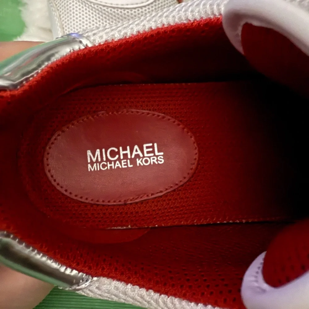 Michael Kors Red and White Women's Sneakers - Picture 6 of 7
